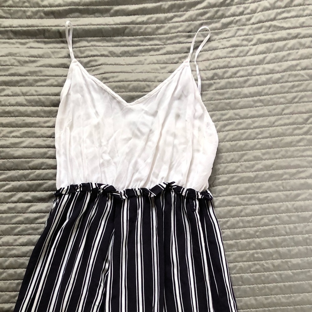 Midi blue and white Striped Romper!